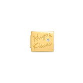 Nomination COMPOSABLE GLAM SYMBOLE Element aus Edelstahl, mit Cubic Zirconia verziert, gelbgold PVD-beschichtet (05_(Hugs and Kisses))